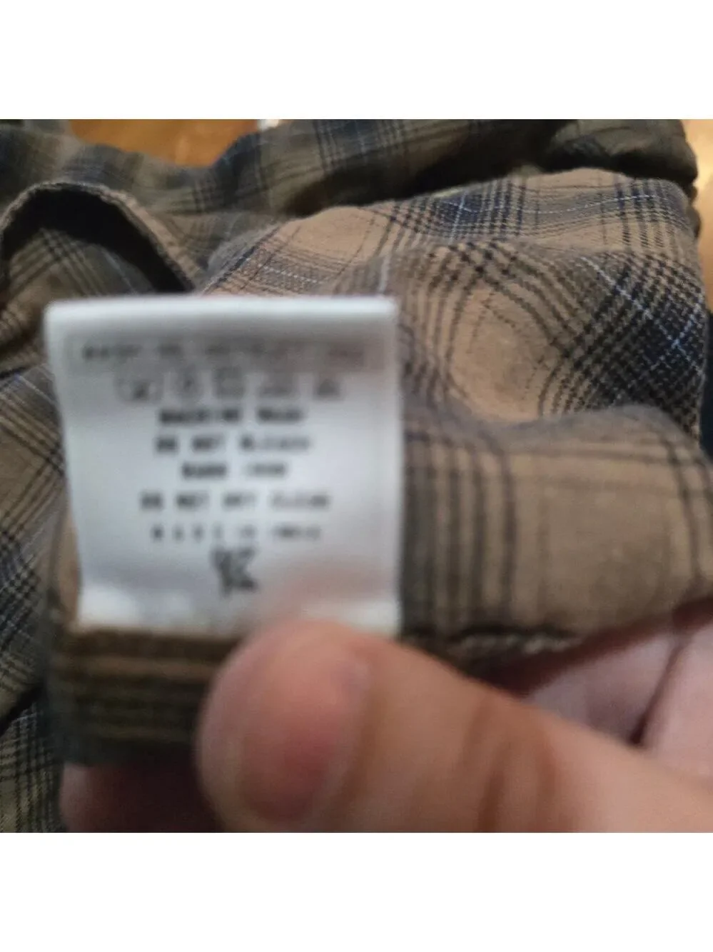 Knife Plaid Flannel Shirt Medium Brown Cotton Button Up